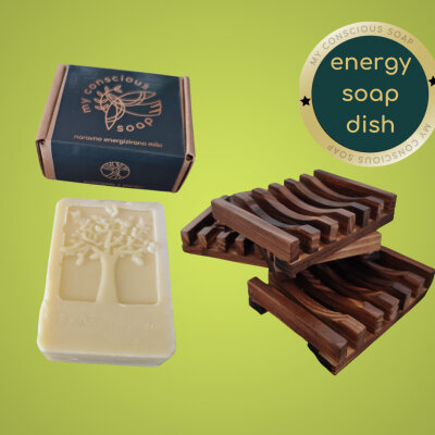Bundle soap earth and bamboo dish